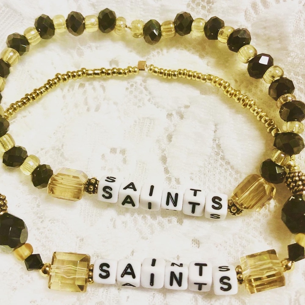 Saints beaded bracelet
